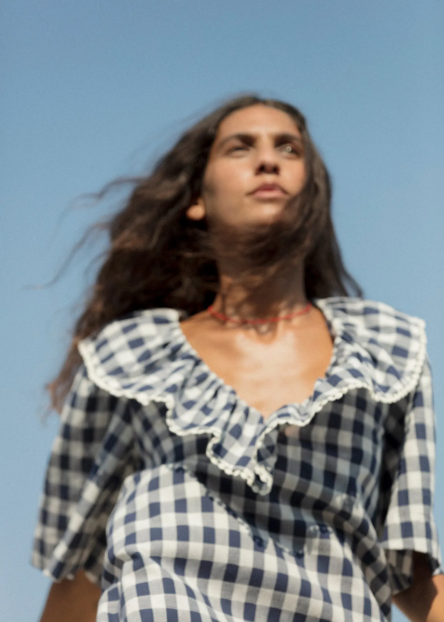 Ruffle Dress - Navy Gingham sold by CARLEEN product image thumbnail 4