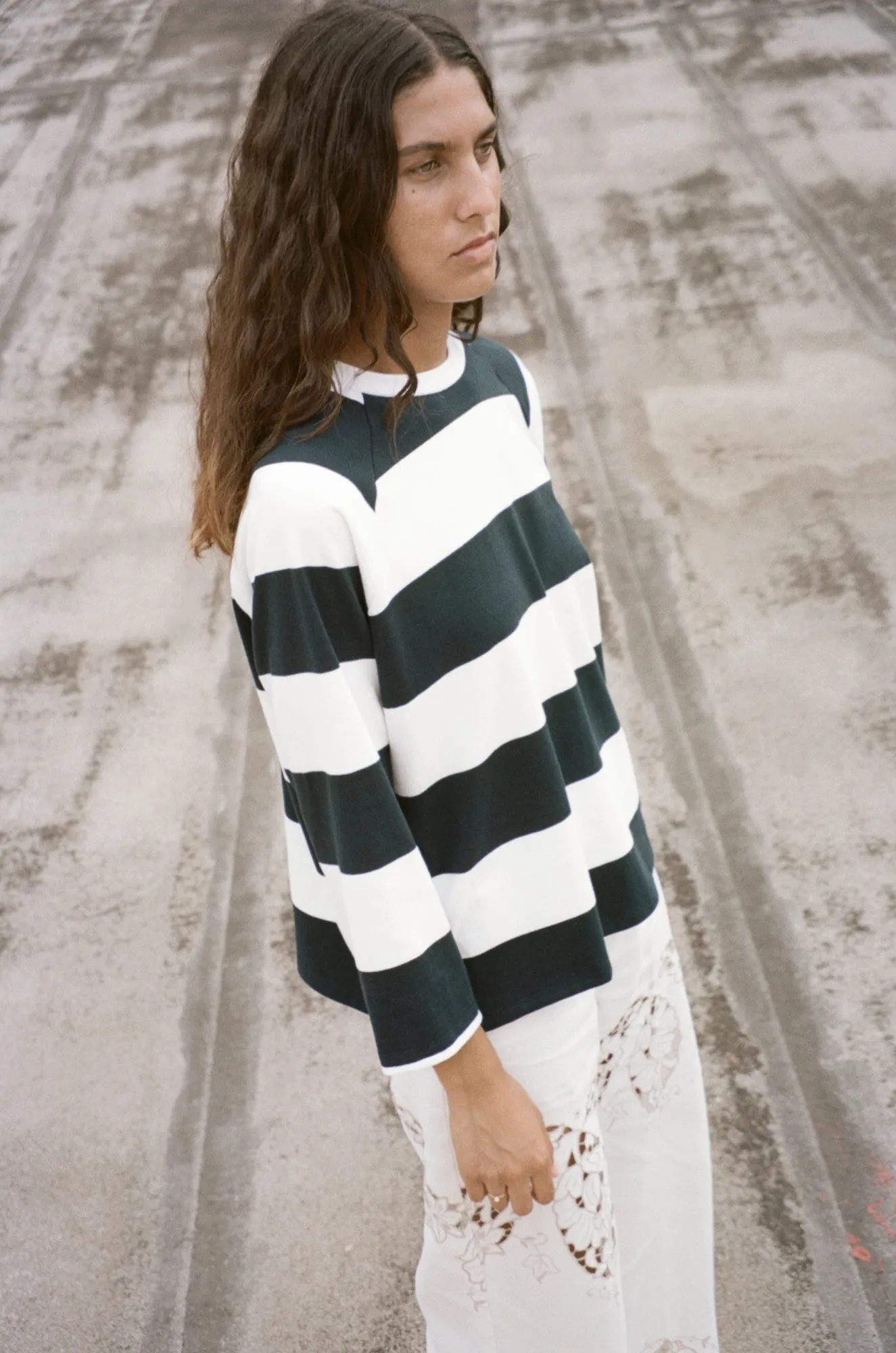 Boxy Raglan - Blue/White Stripe sold by CARLEEN product image thumbnail 3