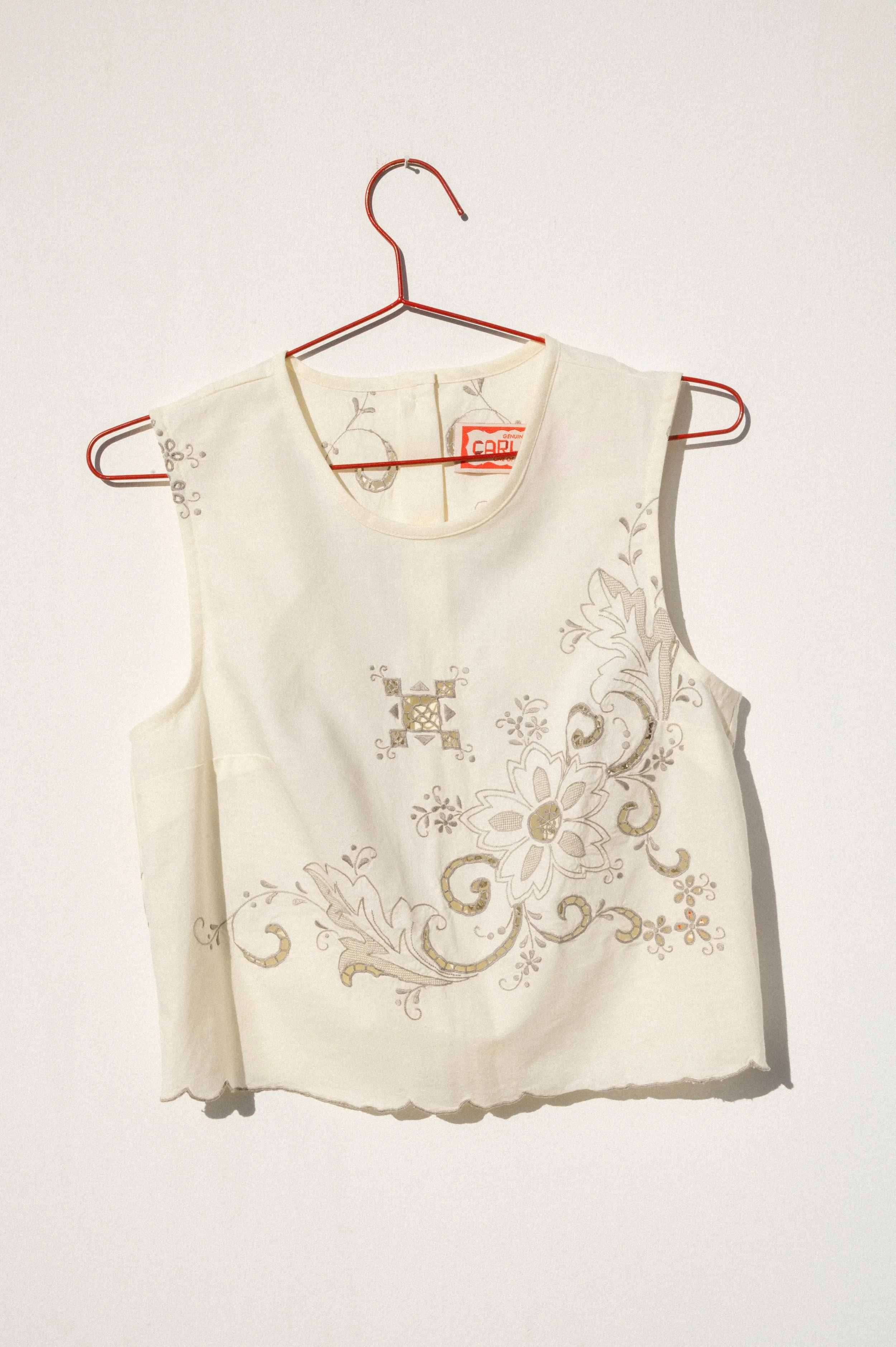 Zoe Sleeveless Shell - Scallop Hem (XS) sold by CARLEEN