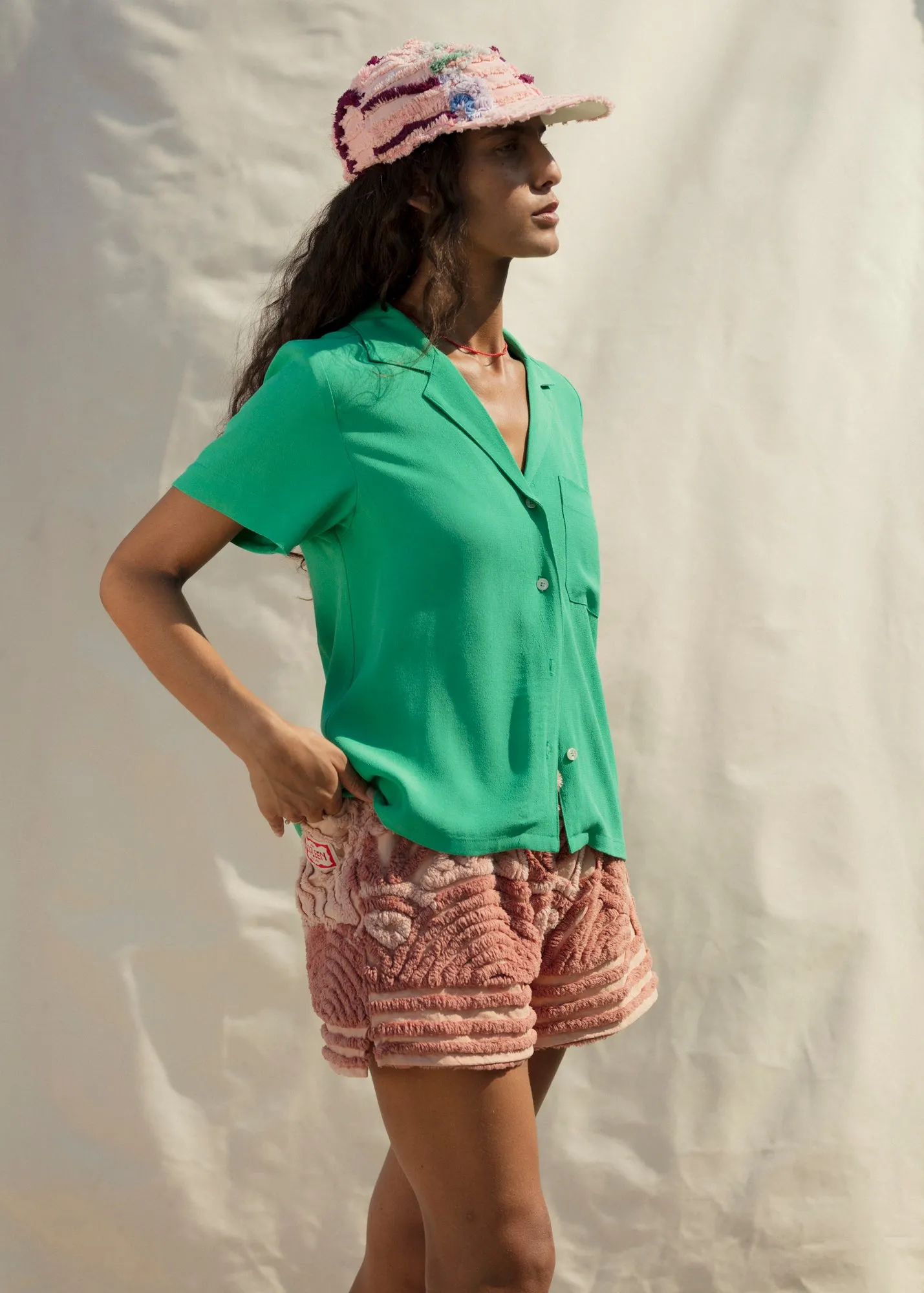 Nancy Button-Waist Shirt - Green sold by CARLEEN product image thumbnail 4