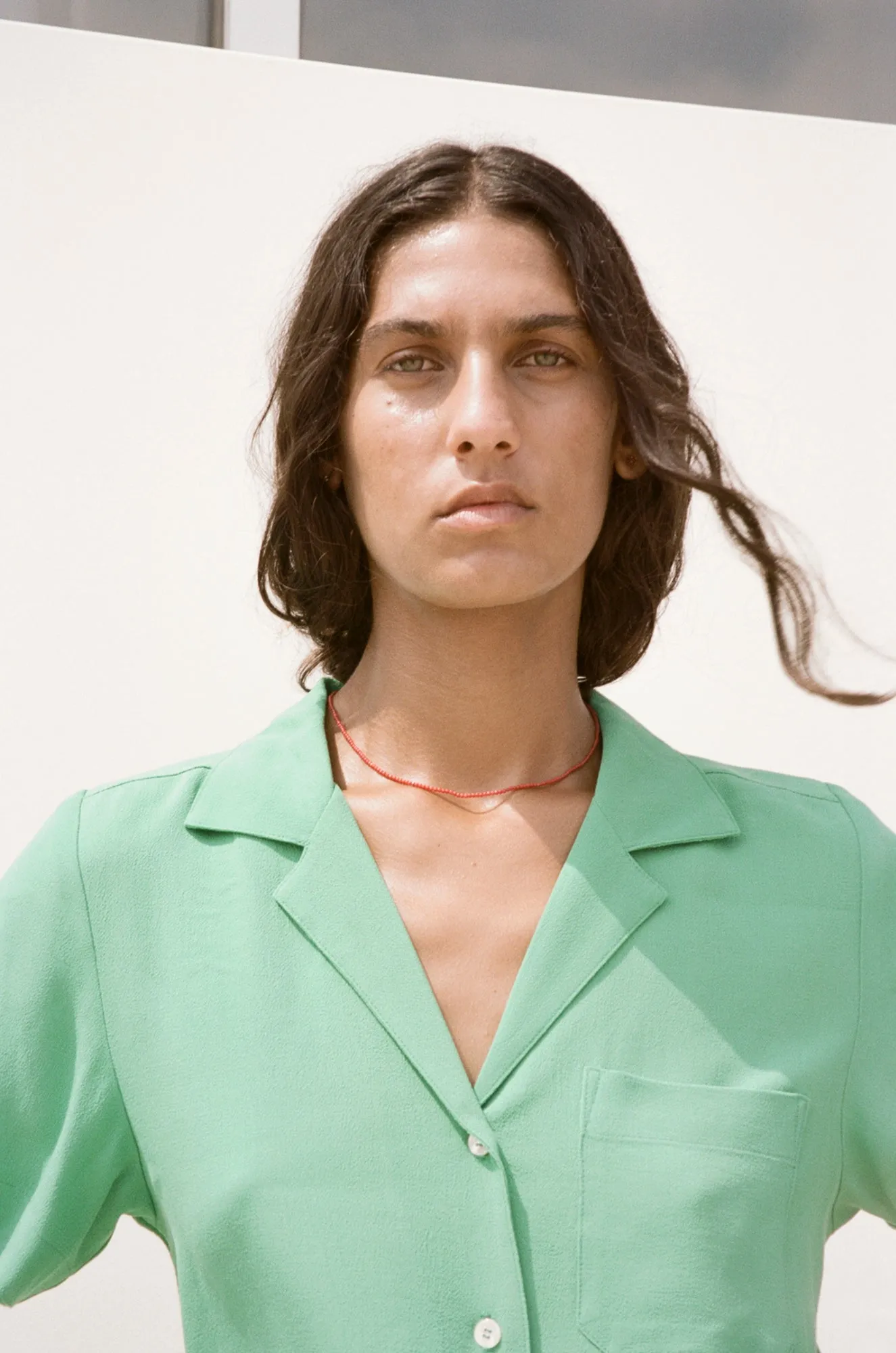 Nancy Button-Waist Shirt - Green sold by CARLEEN product image thumbnail 5