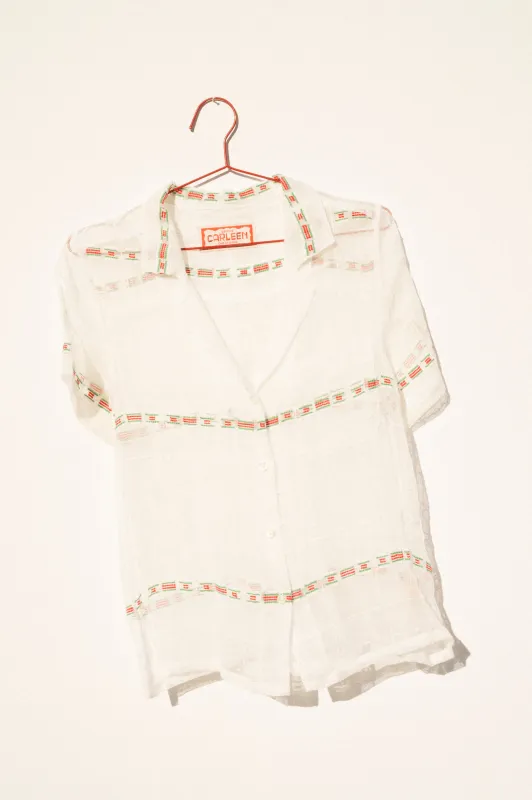 Nancy Button-Waist Shirt - One Of A Kind (Small) made by CARLEEN