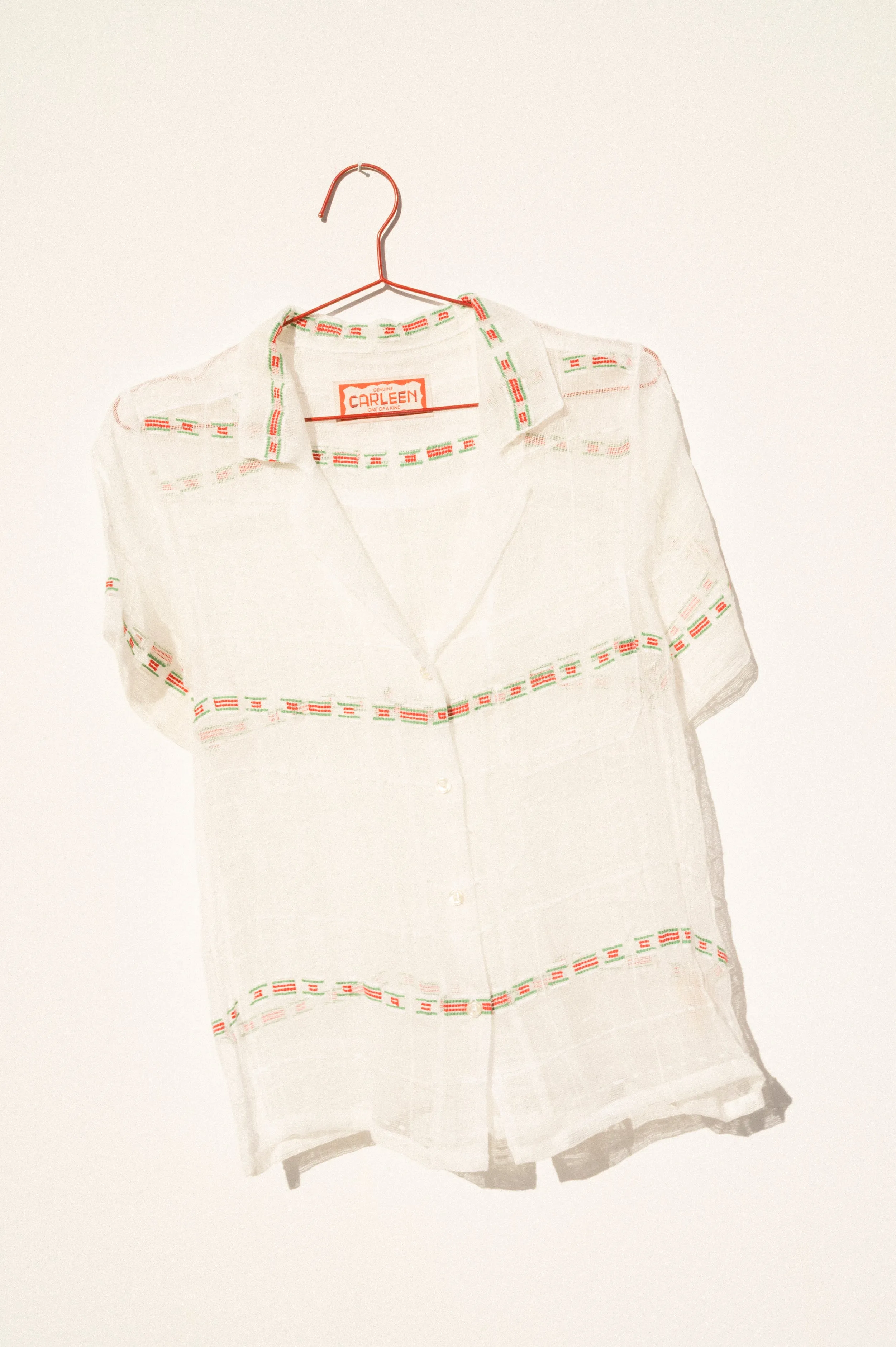 Nancy Button-Waist Shirt - One Of A Kind (Small) sold by CARLEEN