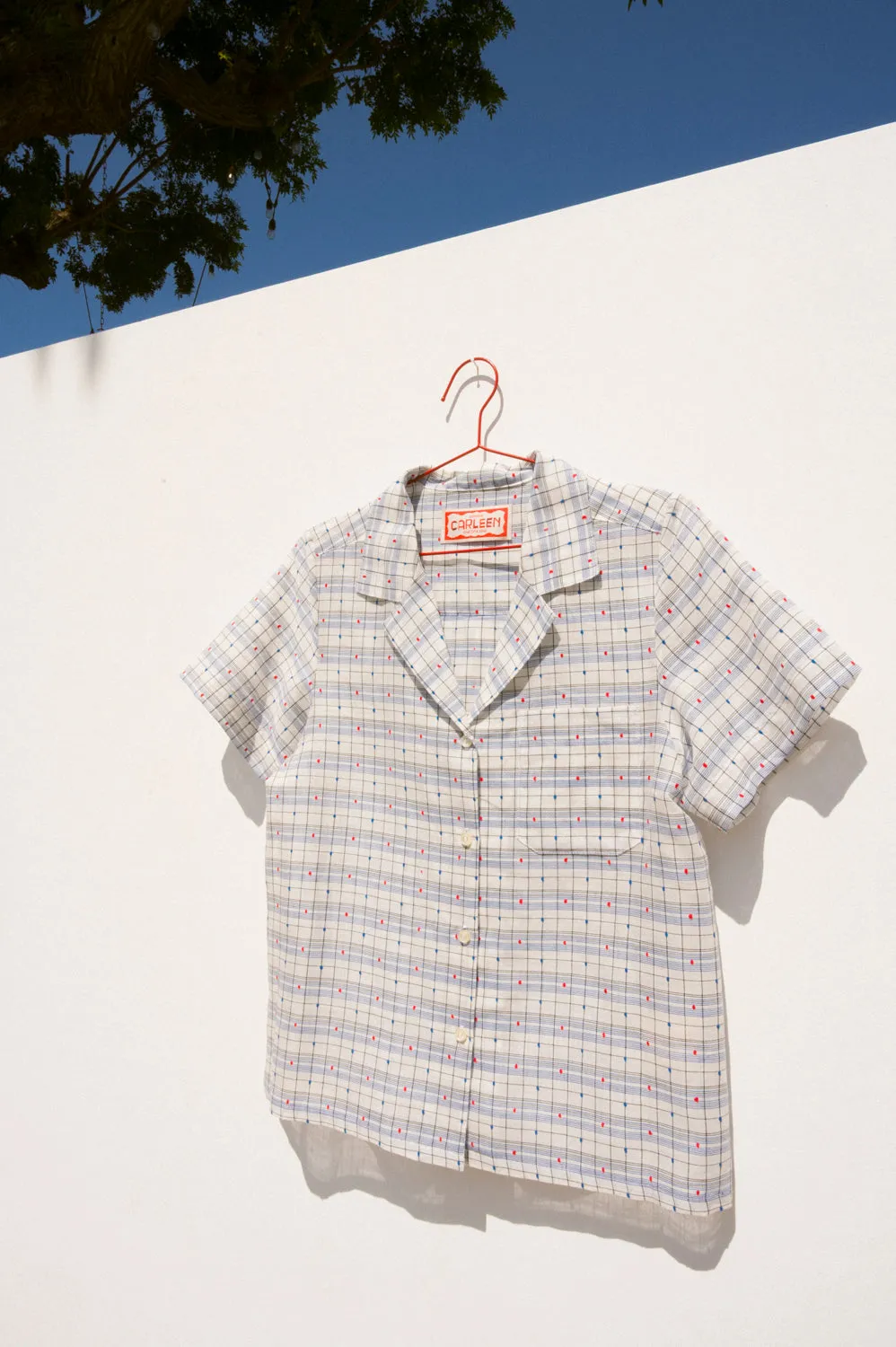 Nancy Button-Waist Shirt - Curtain Plaid (M &L) sold by CARLEEN product image thumbnail 2