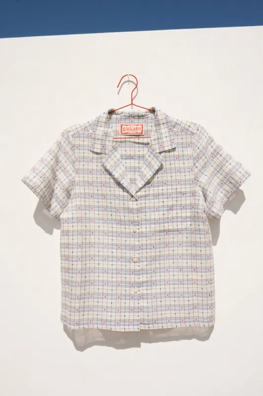 Nancy Button-Waist Shirt - Curtain Plaid (M &L) made by CARLEEN