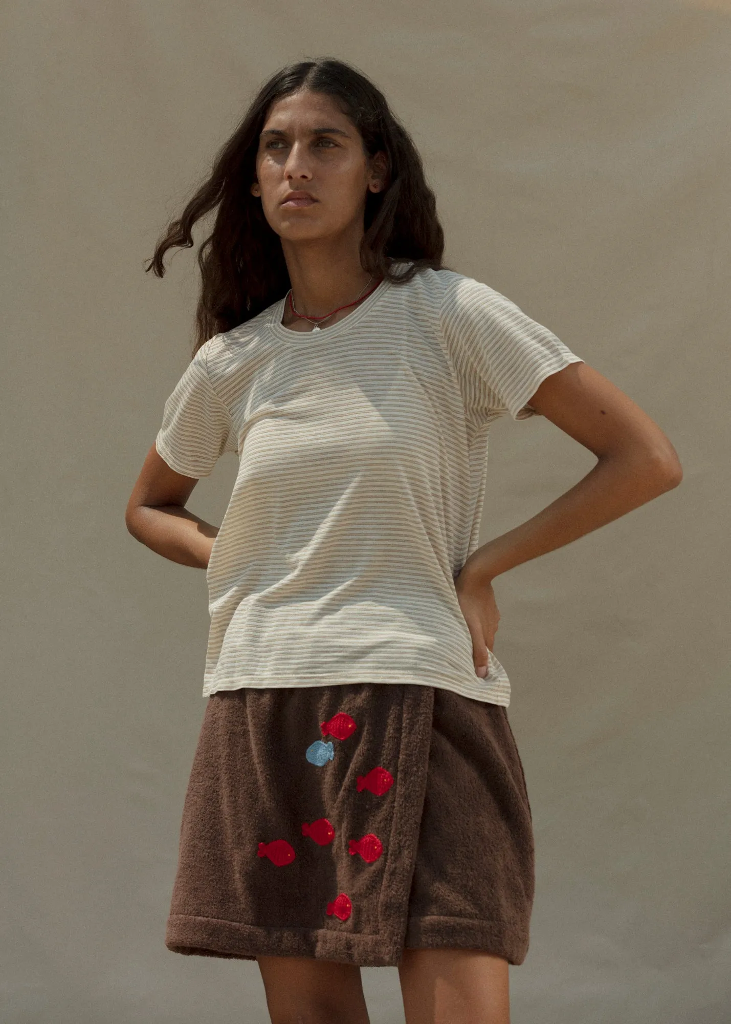 Perfect Little Short Sleeve Shirt - Sungold Stripe sold by CARLEEN product image thumbnail 2