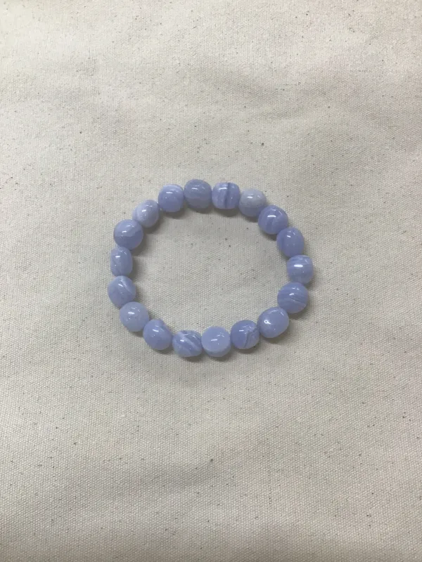 Blue Lace Agate Nugget Bracelet sold by Beaumont Organic