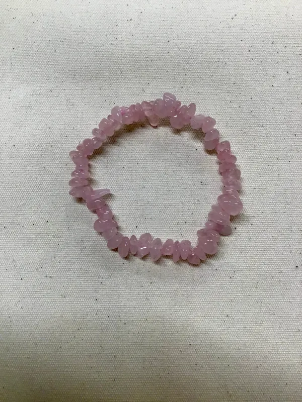 Rose Quartz Chip Bracelet sold by Beaumont Organic