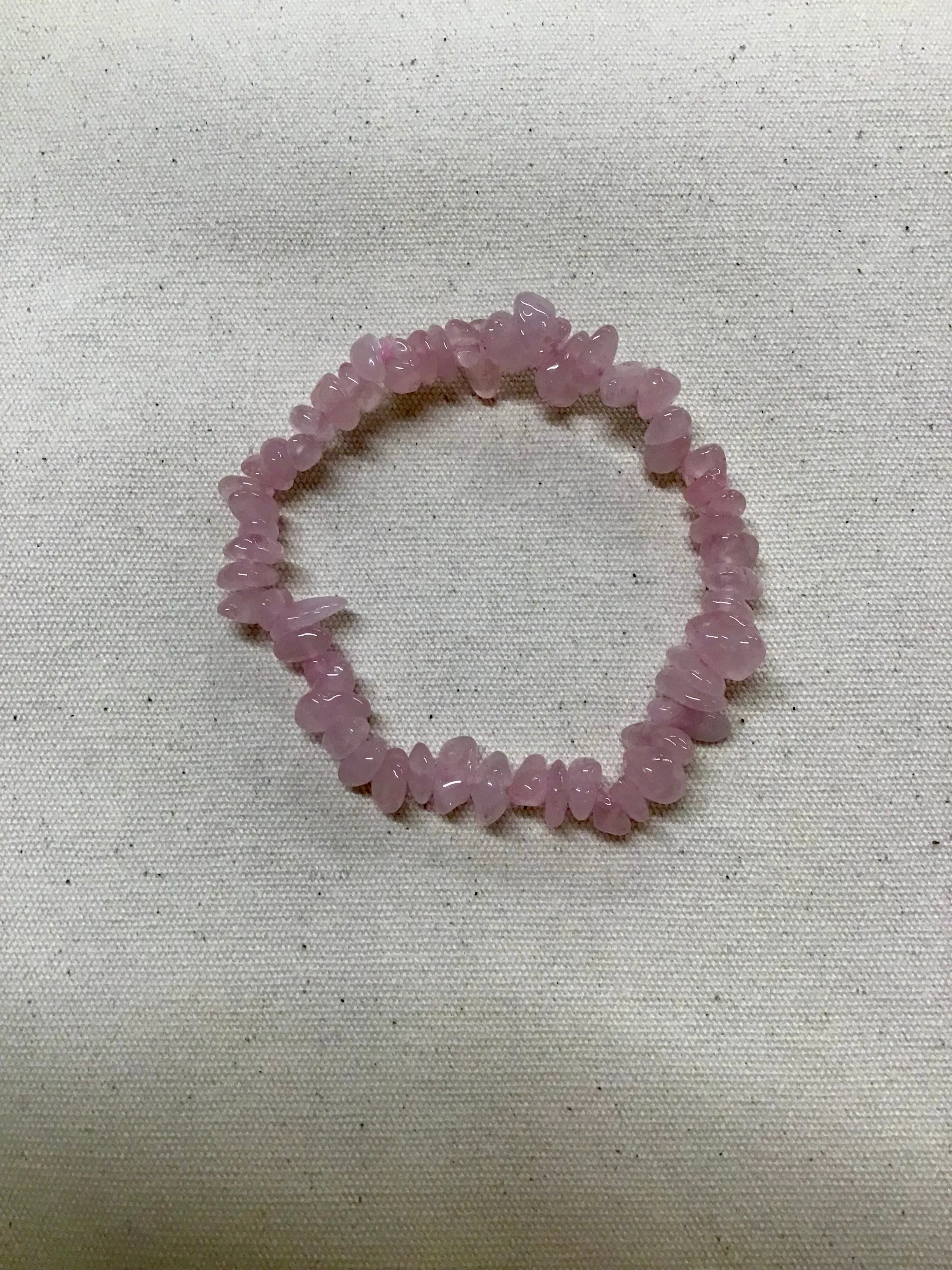 Rose Quartz Chip Bracelet sold by Beaumont Organic