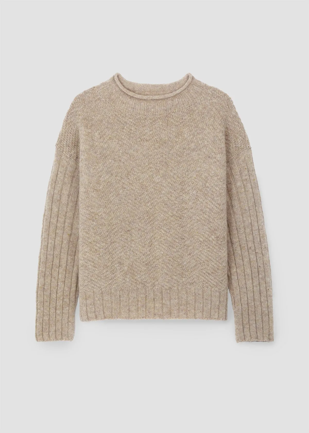 Shika Lambswool Knitted Jumper in Cream Marl sold by Beaumont Organic product image thumbnail 2