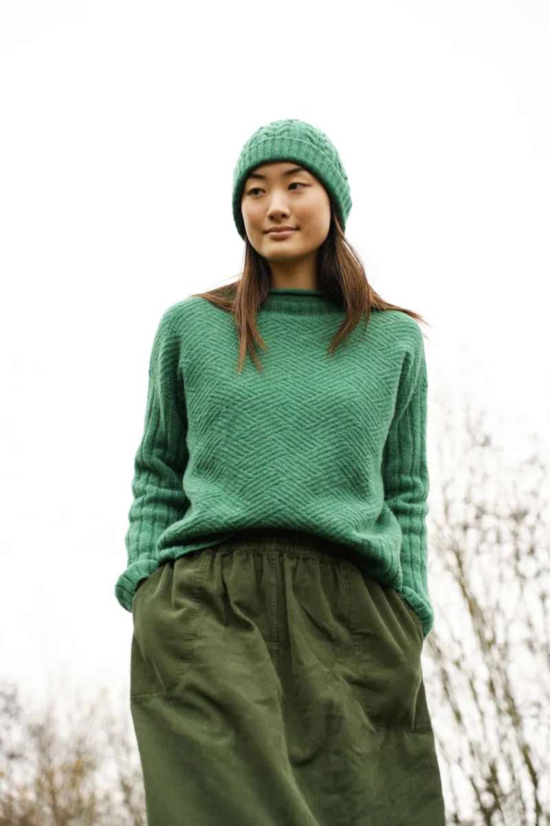 Brogan Lambswool Knitted Hat in Emerald sold by Beaumont Organic product image thumbnail 3