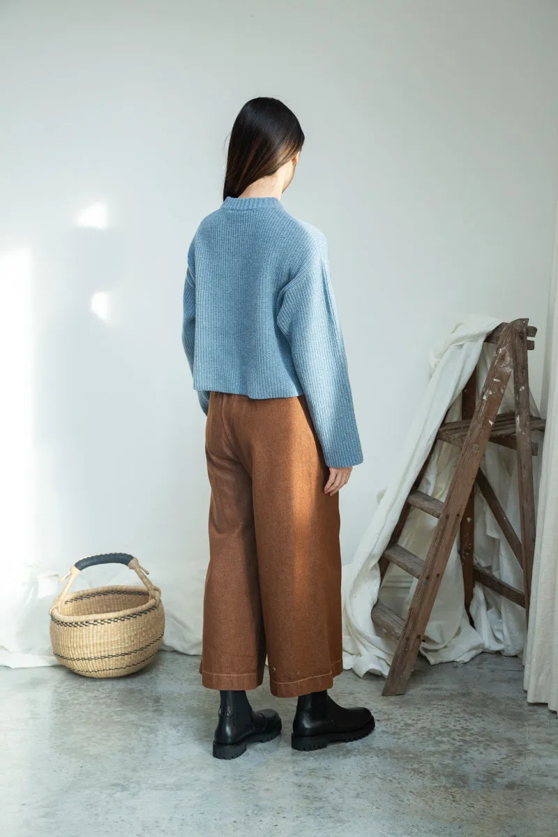 Leo Recycled Wool Knitted Jumper in Sky Blue Marl sold by Beaumont Organic product image thumbnail 3