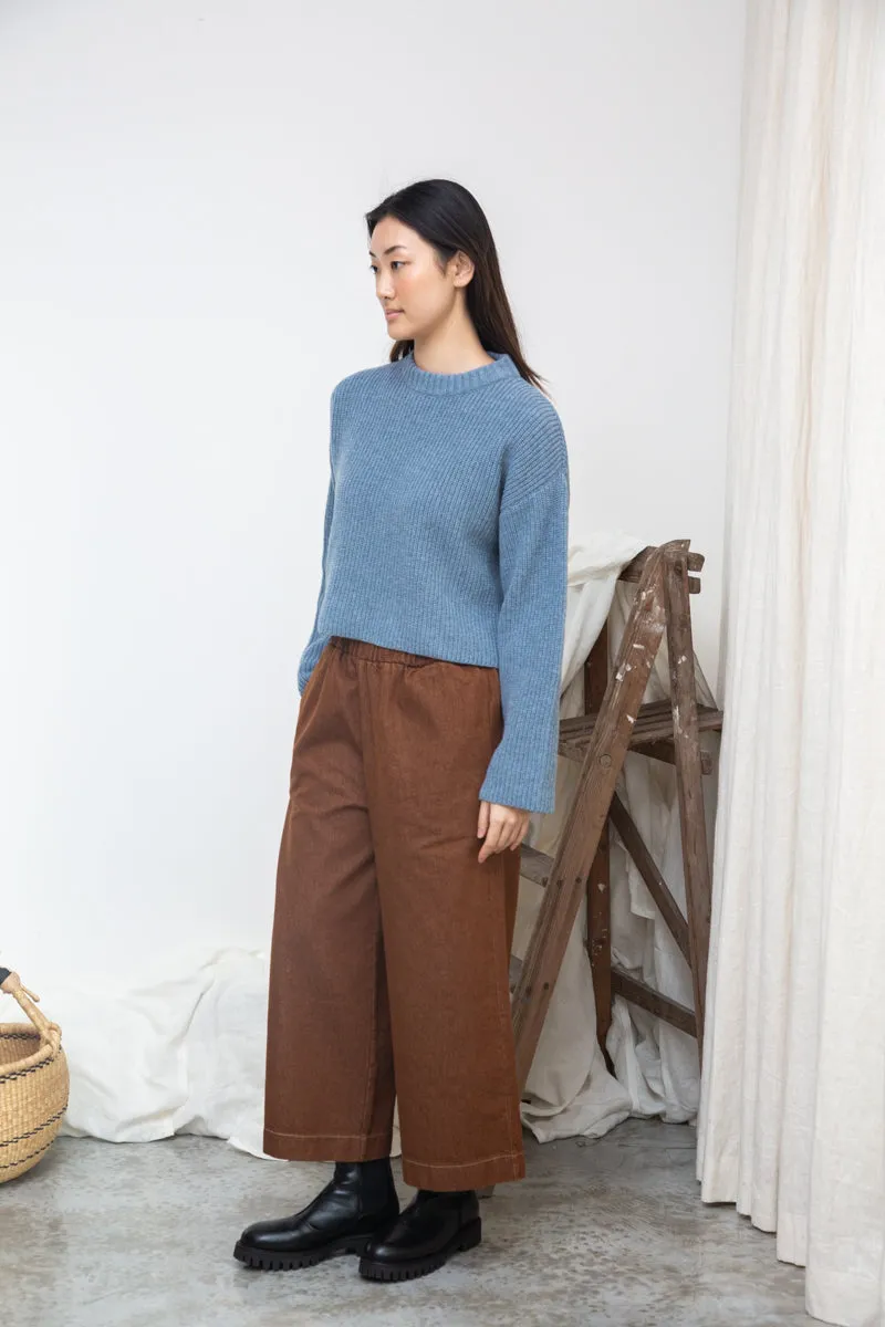 Leo Recycled Wool Knitted Jumper in Sky Blue Marl sold by Beaumont Organic product image thumbnail 5