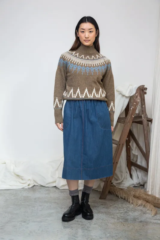 Hawthorne Recycled Wool Knitted Jumper in Taupe Marl made by Beaumont Organic