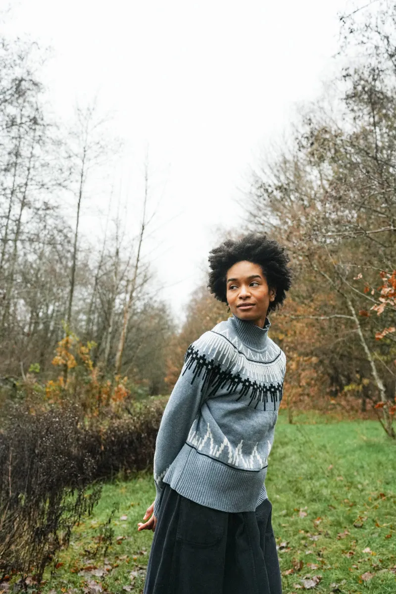 Hawthorne Recycled Wool Knitted Jumper in Sky Blue sold by Beaumont Organic