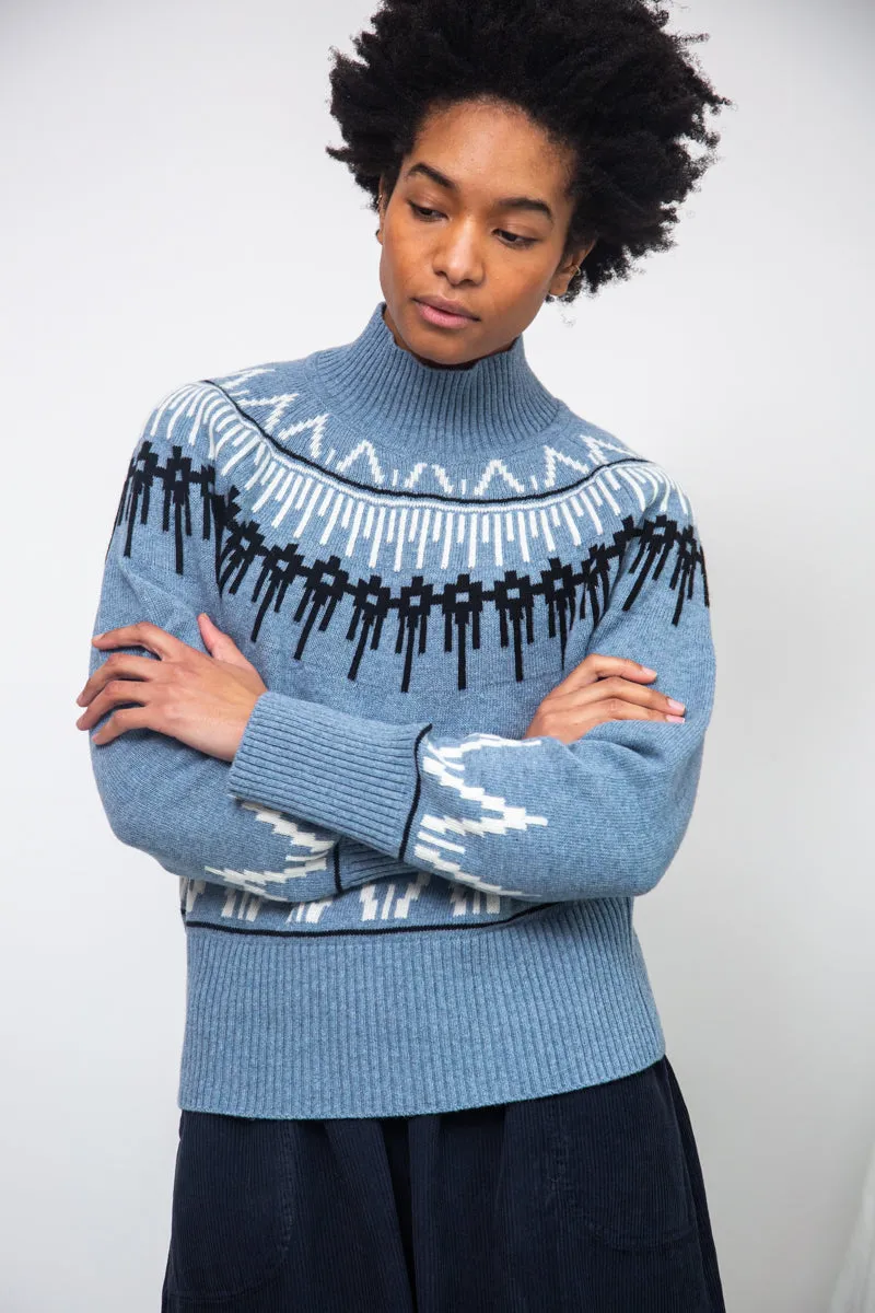 Hawthorne Recycled Wool Knitted Jumper in Sky Blue sold by Beaumont Organic product image thumbnail 4