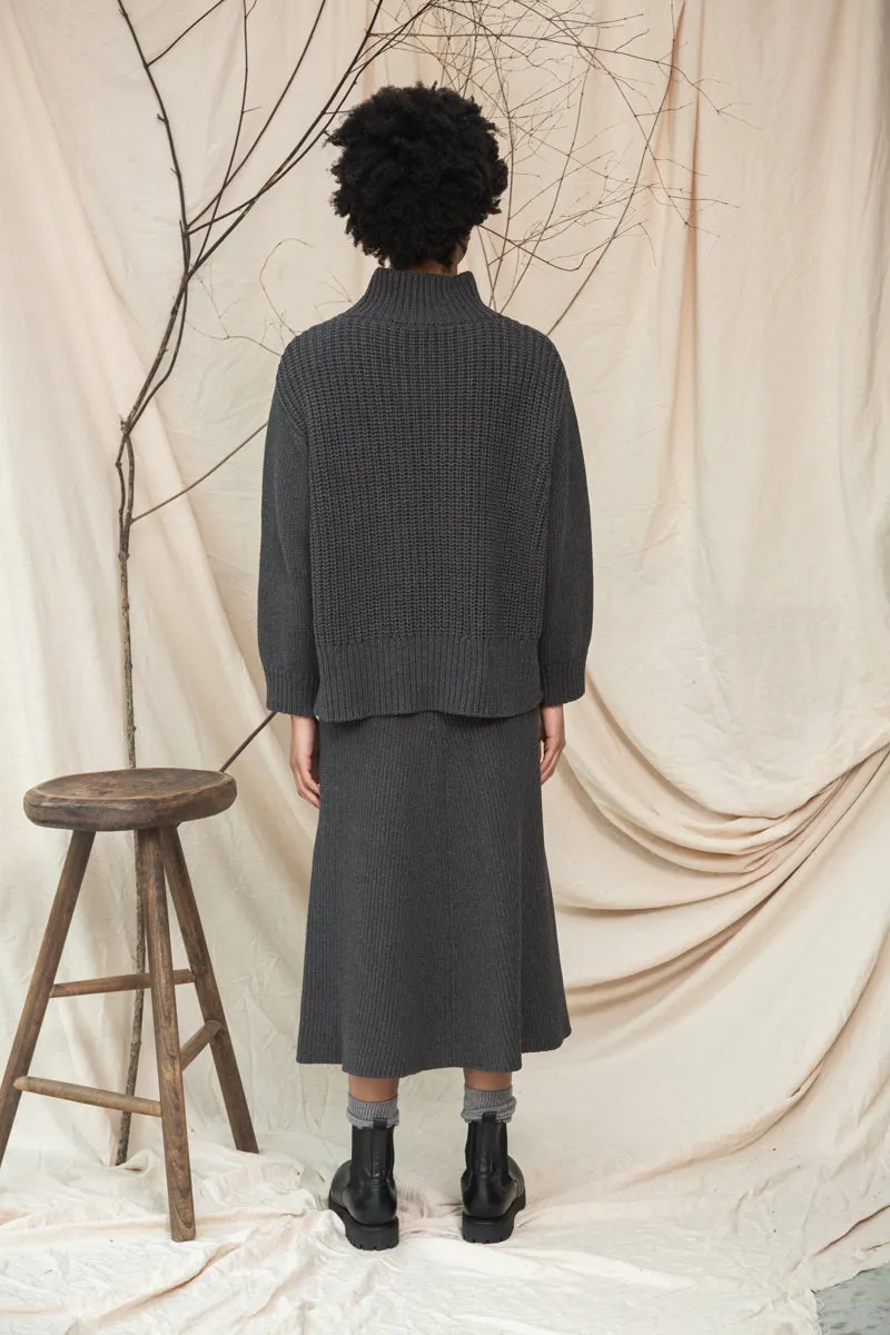 Mio Organic Cotton Knitted Skirt in Grey Marl sold by Beaumont Organic product image thumbnail 3