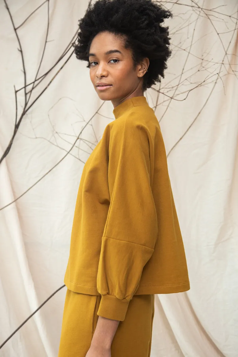 Maiya Organic Cotton Felpe Sweatshirt in Ochre sold by Beaumont Organic product image thumbnail 2