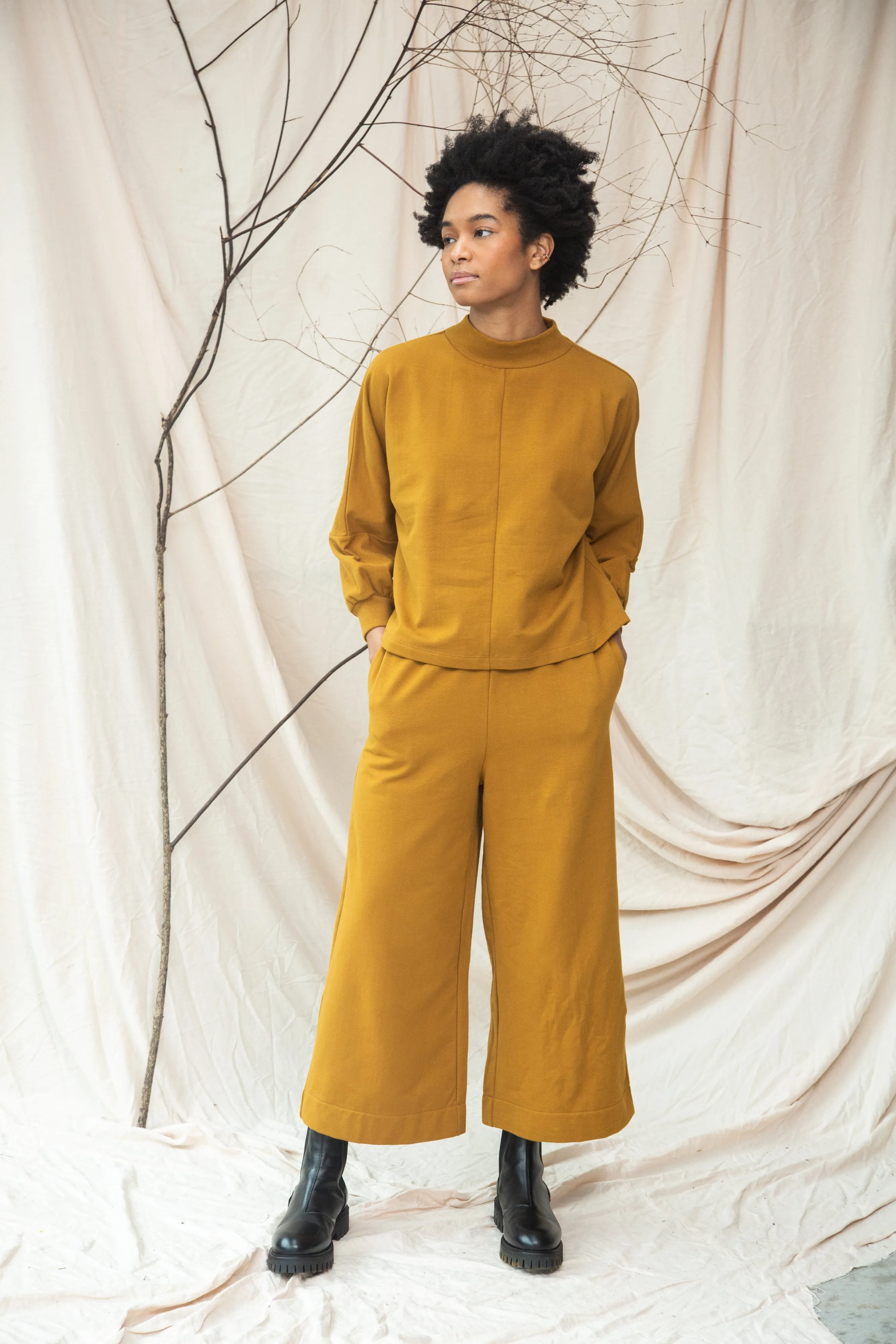 Maiya Organic Cotton Felpe Sweatshirt in Ochre sold by Beaumont Organic product image thumbnail 4