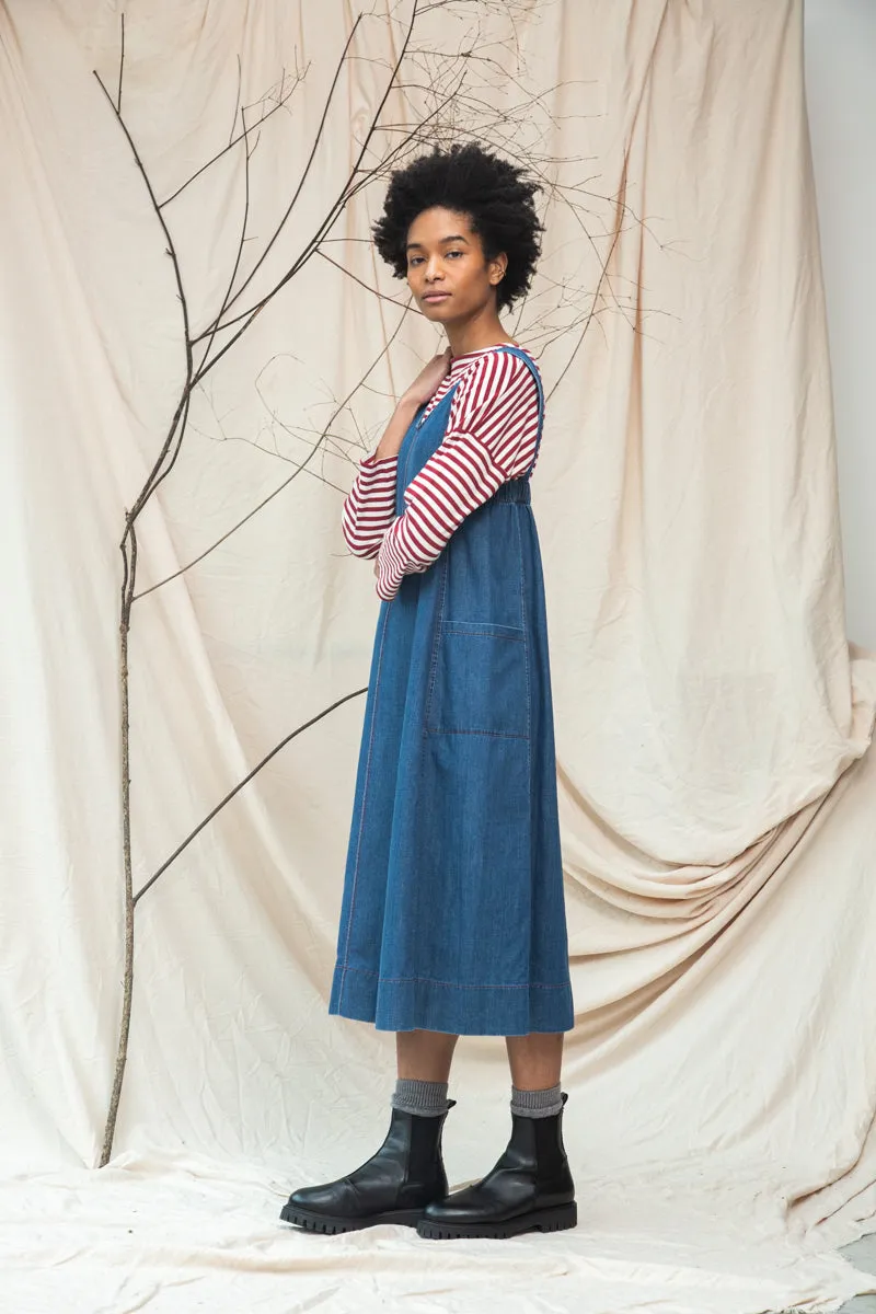 Nandina-Leigh Organic Cotton Denim Dress in Mid Blue sold by Beaumont Organic product image thumbnail 4