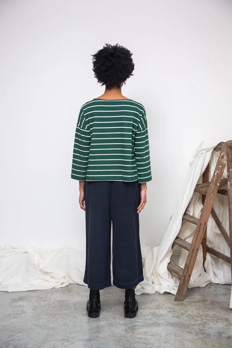 Evora Organic Cotton Corduroy Trousers in Night Sky Navy sold by Beaumont Organic product image thumbnail 2