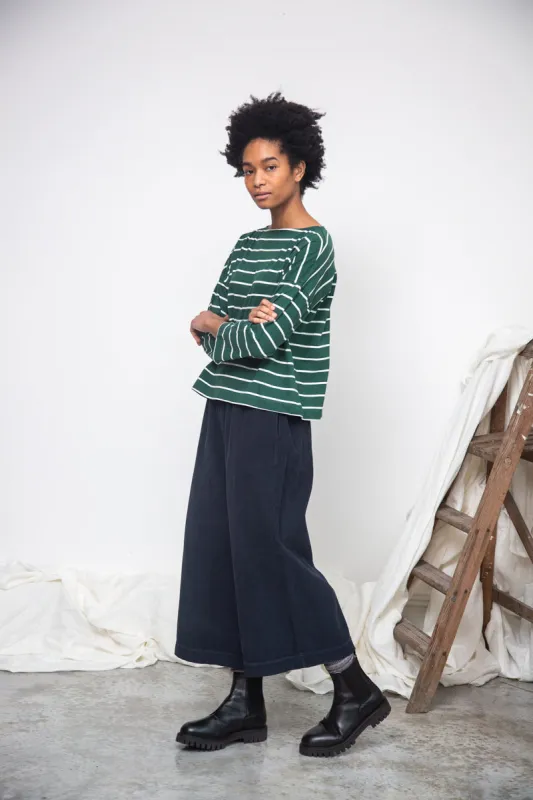 Evora Organic Cotton Corduroy Trousers in Night Sky Navy made by Beaumont Organic