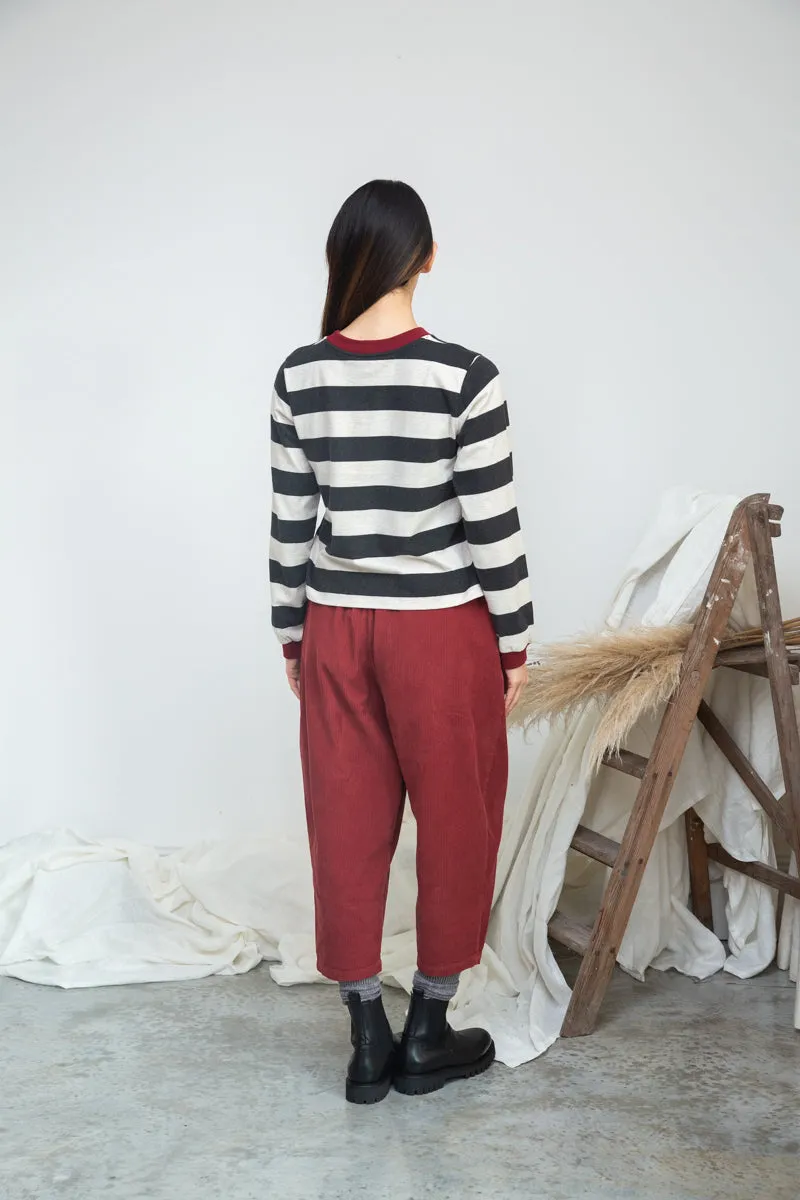 Cedar Organic Cotton Corduroy Trousers in Soft Burgundy sold by Beaumont Organic product image thumbnail 5