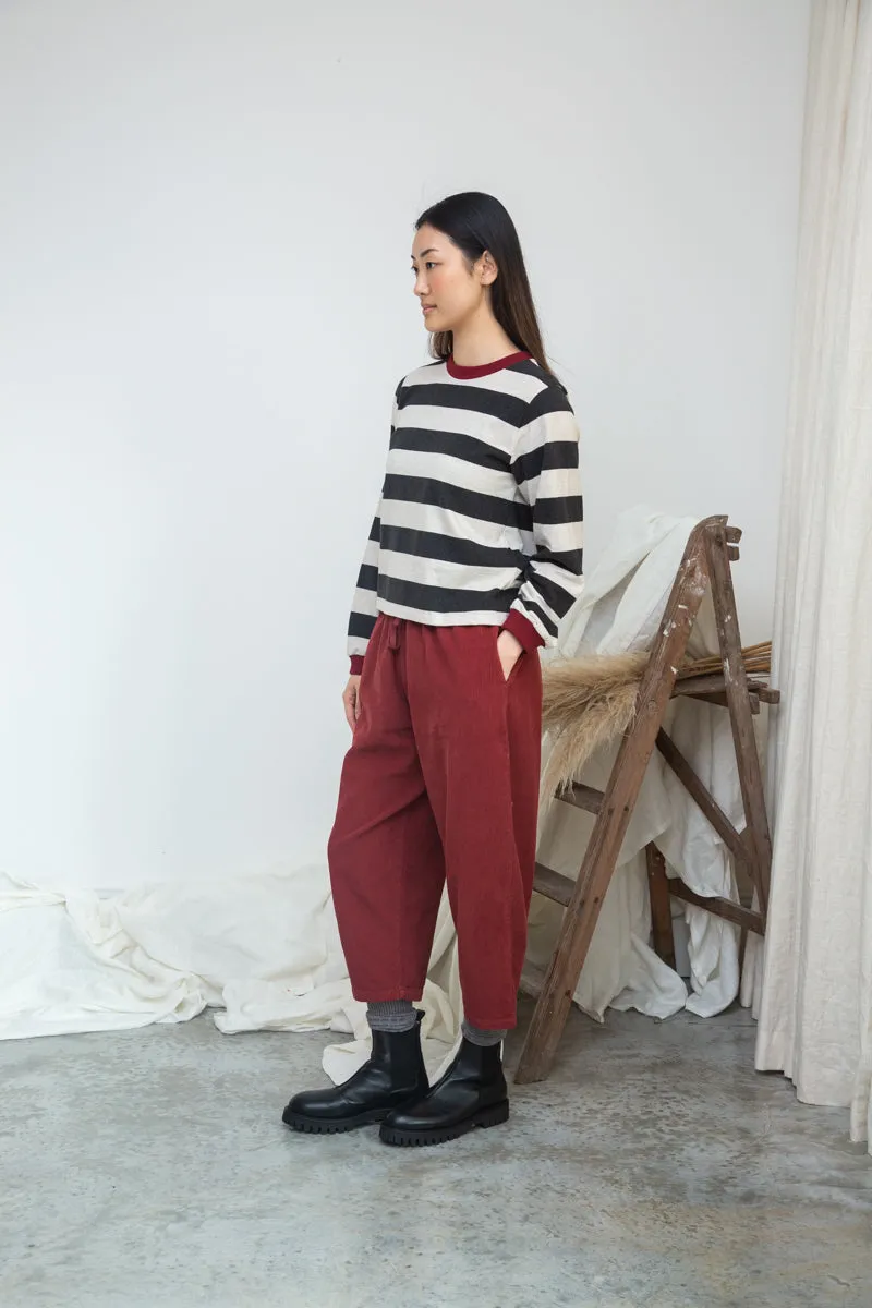Cedar Organic Cotton Corduroy Trousers in Soft Burgundy sold by Beaumont Organic product image thumbnail 4