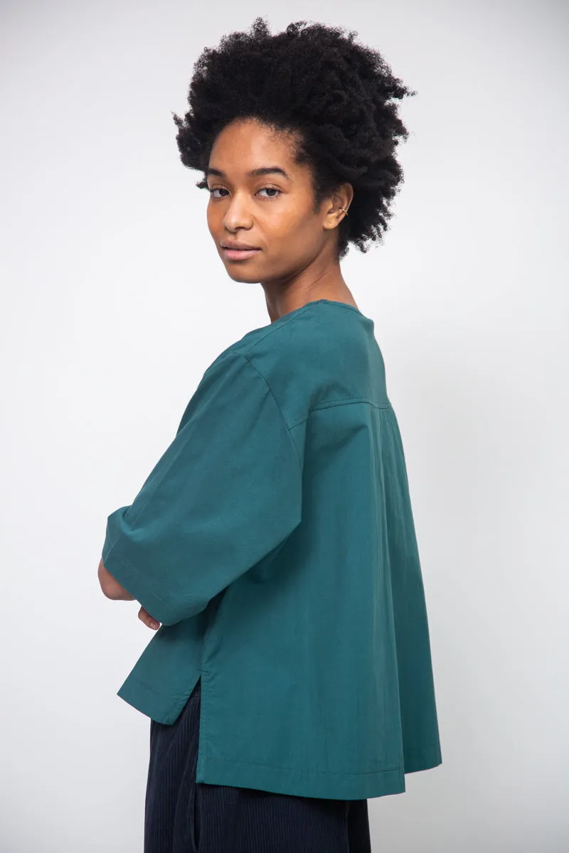 Shay Organic Cotton Jersey and Poplin Top in Pine sold by Beaumont Organic product image thumbnail 5