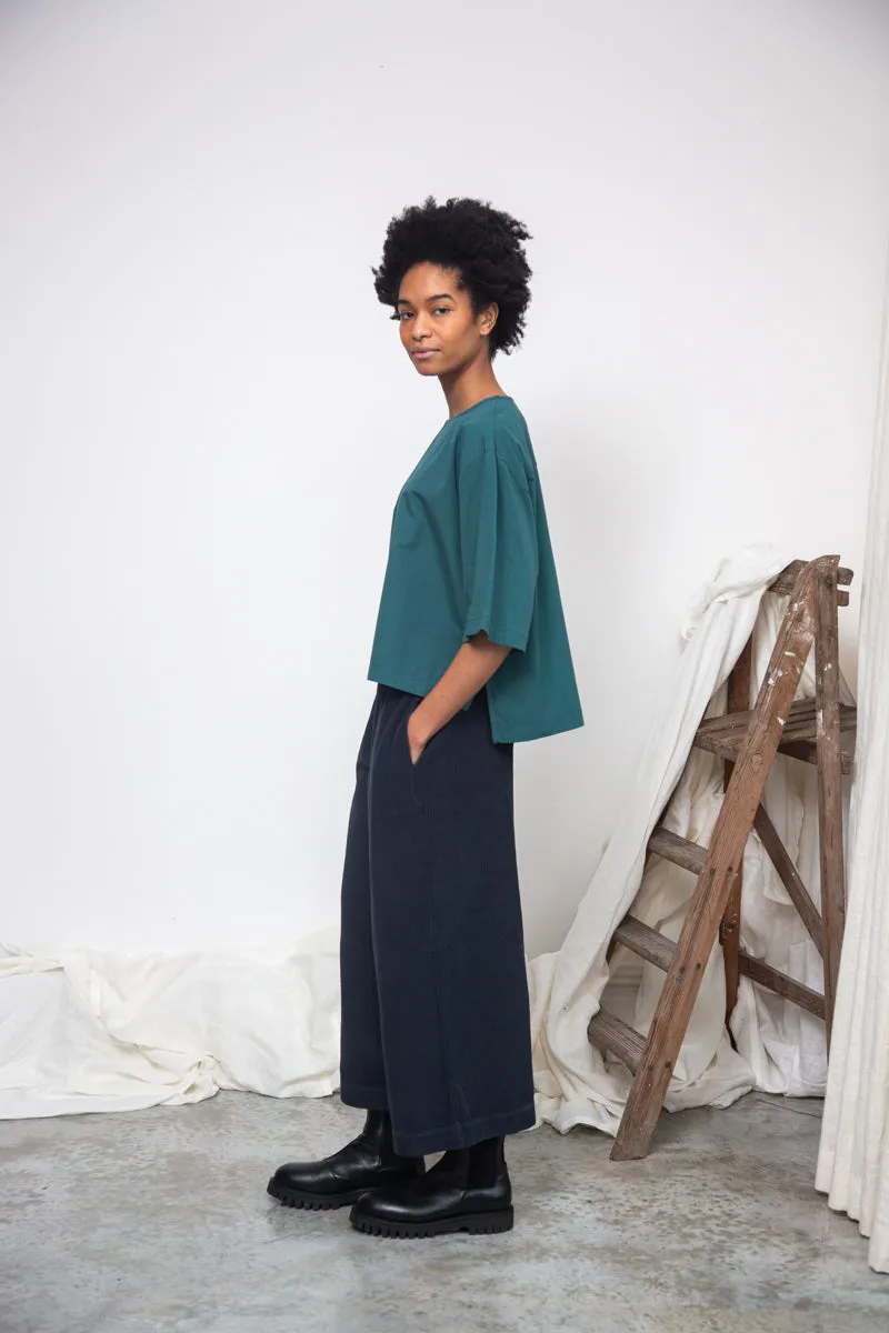 Shay Organic Cotton Jersey and Poplin Top in Pine sold by Beaumont Organic product image thumbnail 2