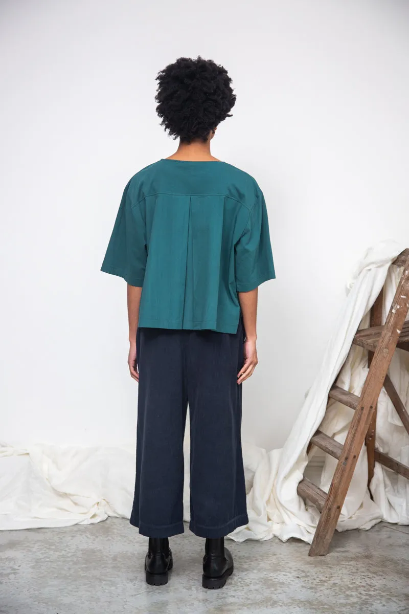 Shay Organic Cotton Jersey and Poplin Top in Pine sold by Beaumont Organic product image thumbnail 4