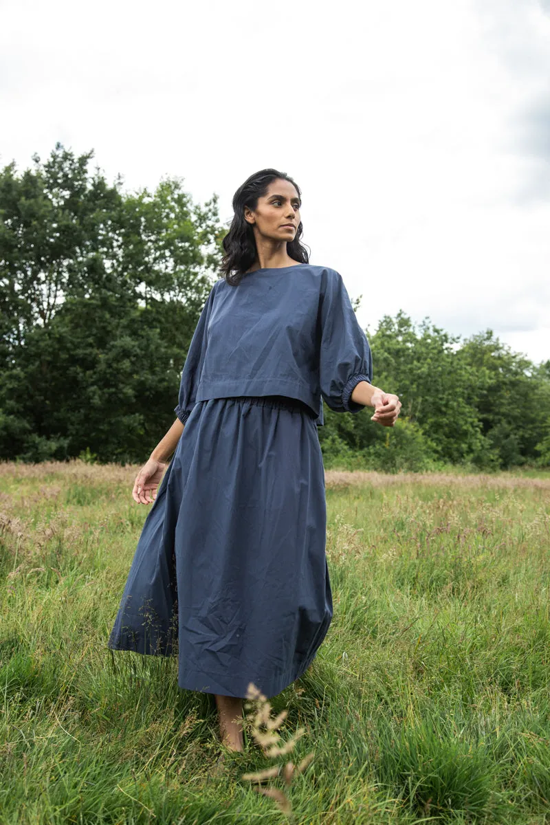 Goldie Organic Cotton Skirt in Midnight sold by Beaumont Organic product image thumbnail 3