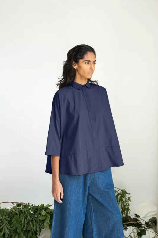 Lissie Organic Cotton Shirt in Midnight sold by Beaumont Organic