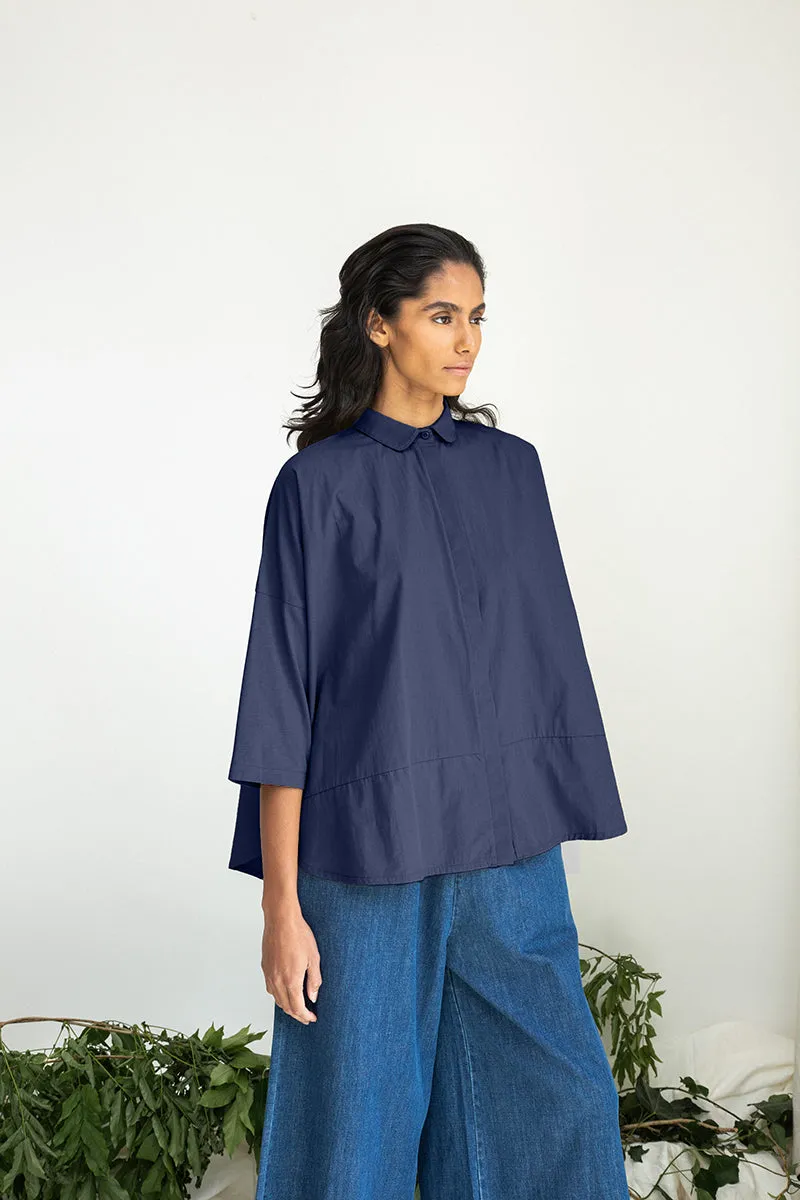 Lissie Organic Cotton Shirt in Midnight sold by Beaumont Organic