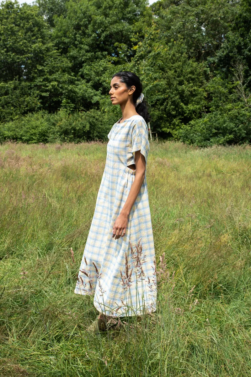 Nathalia-Cay Organic Cotton Seersucker Dress in Pastel Gingham by HANNAH BEAUMONT sold by Beaumont Organic product image thumbnail 4