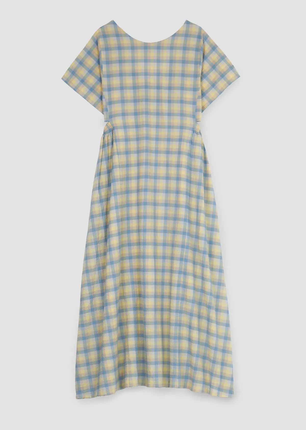 Nathalia-Cay Organic Cotton Seersucker Dress in Pastel Gingham by HANNAH BEAUMONT sold by Beaumont Organic product image thumbnail 2