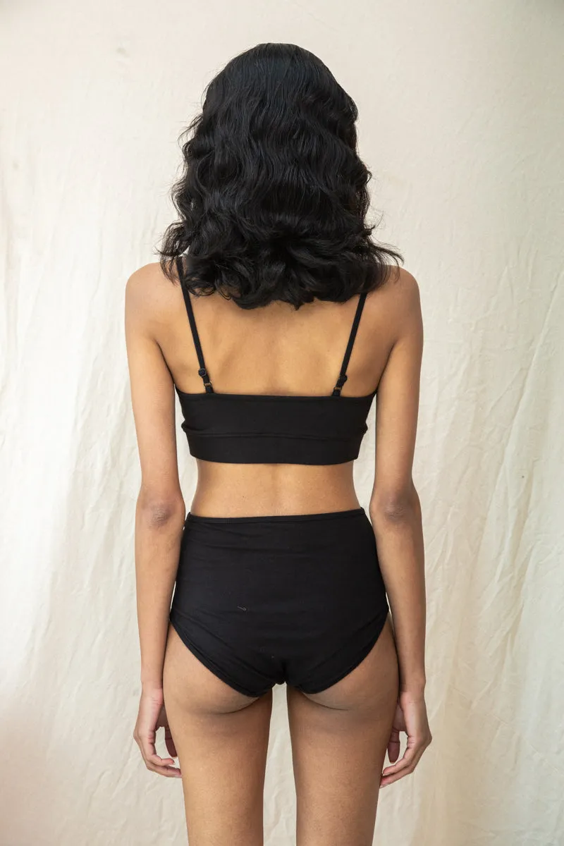Yoka Bamboo & Organic Cotton Blend High Waist Briefs in Black sold by Beaumont Organic product image thumbnail 3