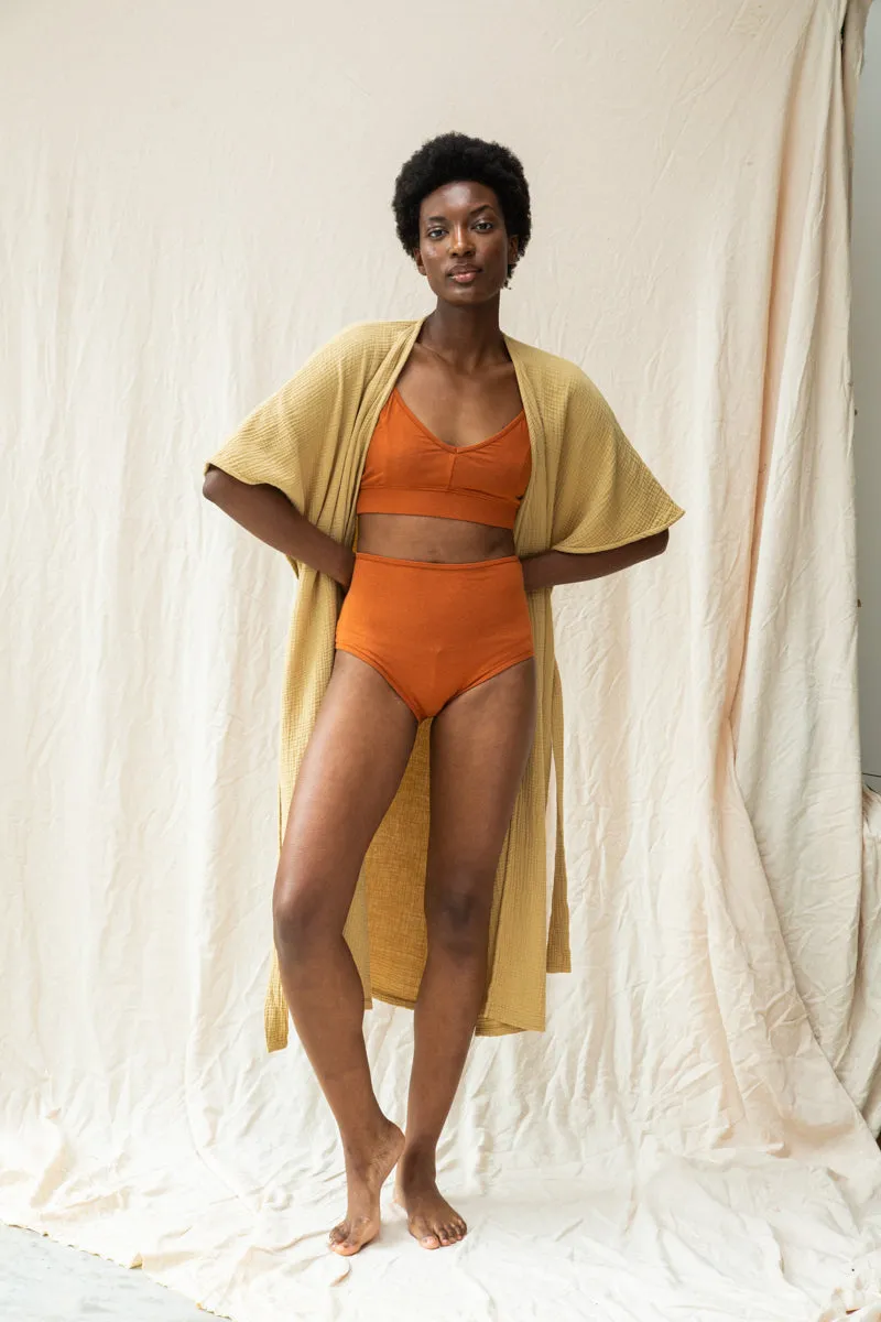 Yoka Bamboo & Organic Cotton Blend High Waist Briefs in Terracotta sold by Beaumont Organic product image thumbnail 4