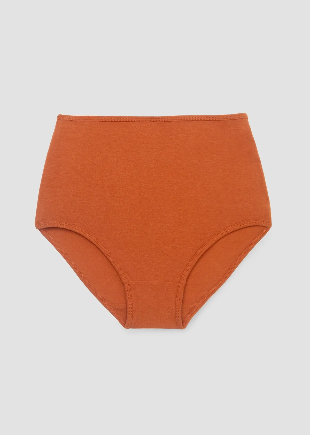 Yoka Bamboo & Organic Cotton Blend High Waist Briefs in Terracotta sold by Beaumont Organic product image thumbnail 5