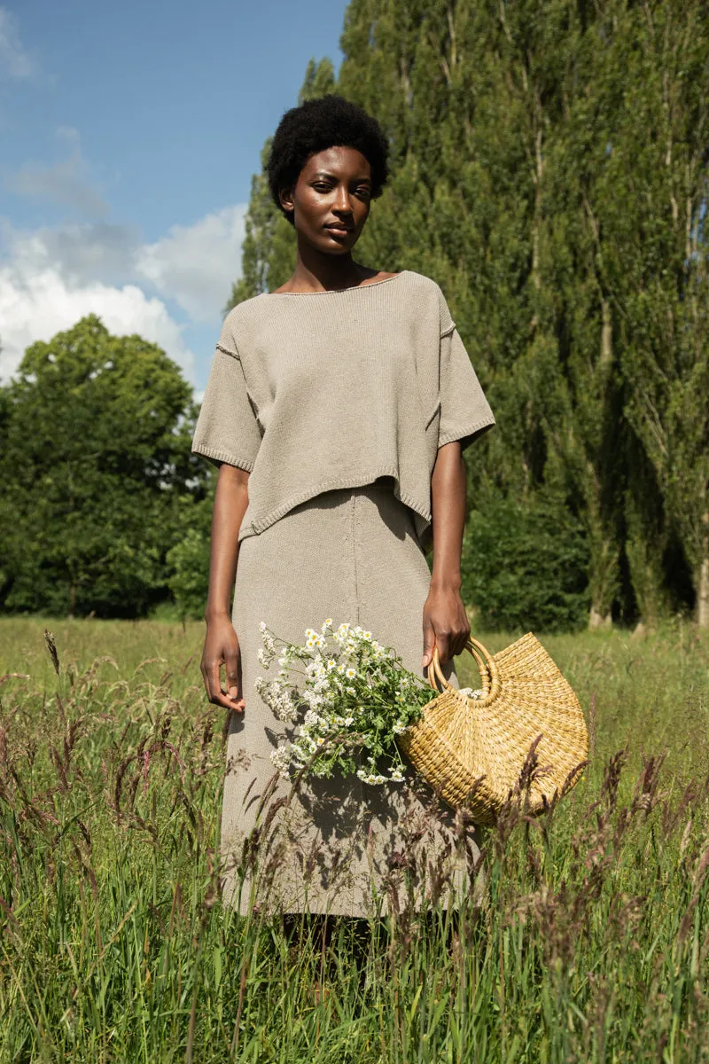 Mio-Leigh Recycled Cotton Blend Knitted Skirt in Natural sold by Beaumont Organic product image thumbnail 2