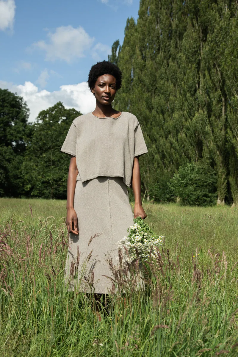 Mio-Leigh Recycled Cotton Blend Knitted Skirt in Natural sold by Beaumont Organic product image thumbnail 5