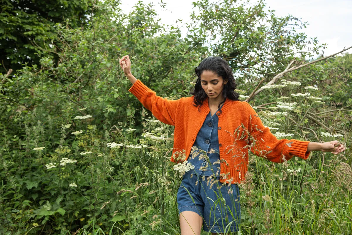 Sugi Organic Cotton Cardigan in Brick sold by Beaumont Organic product image thumbnail 5