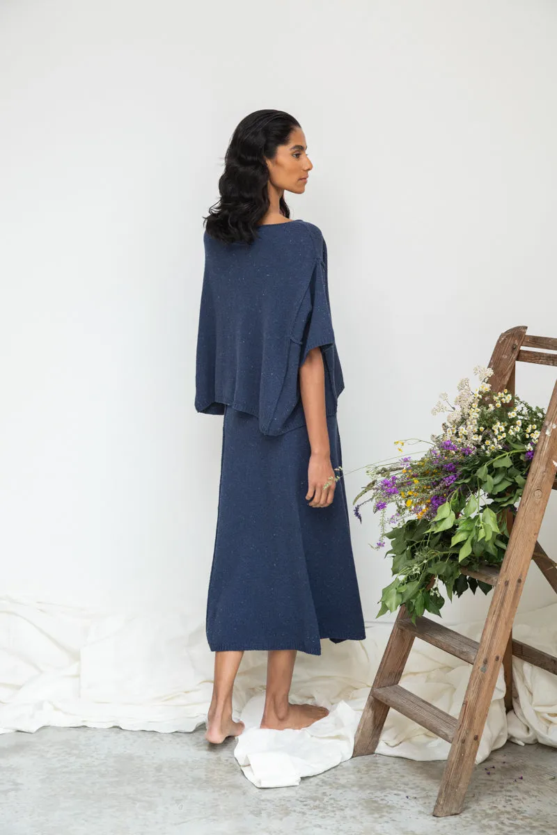 Mio-Leigh Recycled Cotton Blend Knitted Skirt in Denim Blue sold by Beaumont Organic product image thumbnail 2