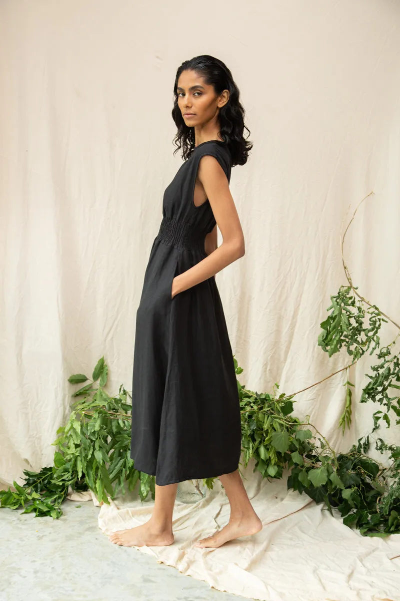 Ottillie-May Linen Dress in Black sold by Beaumont Organic product image thumbnail 3