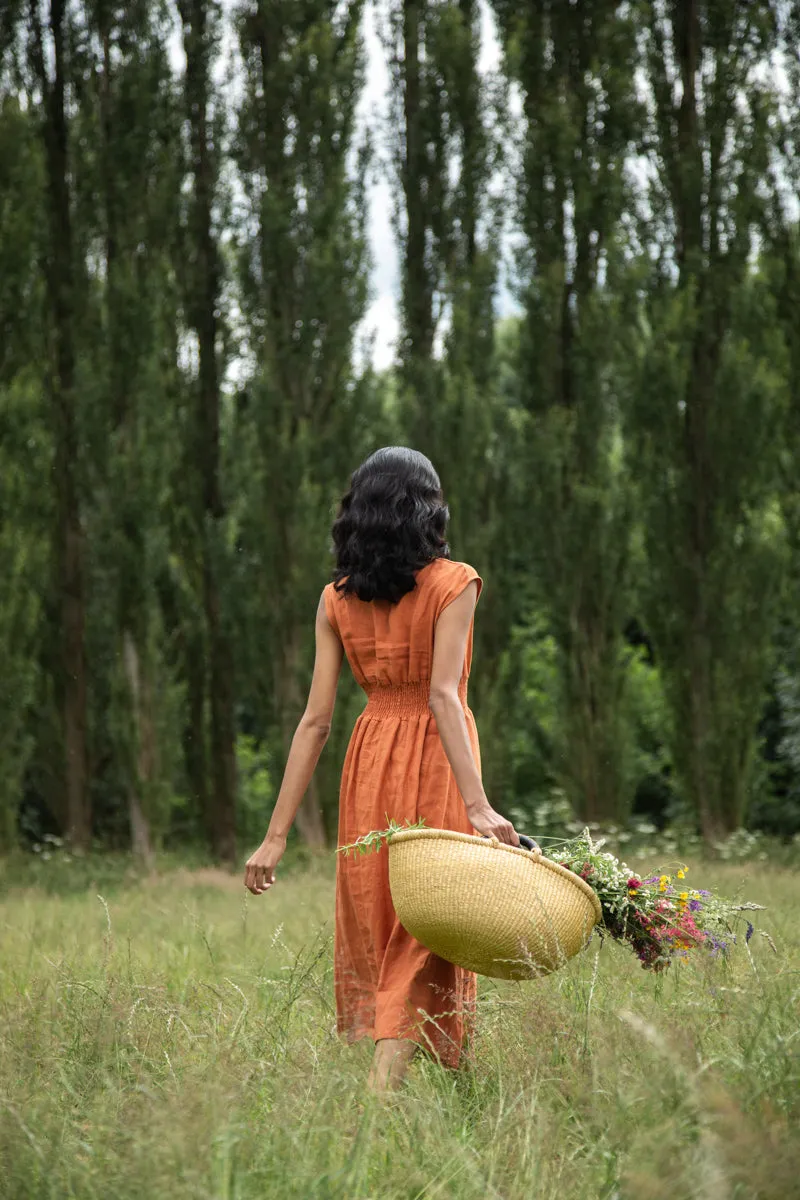 Ottillie-May Linen Dress in Terracotta sold by Beaumont Organic product image thumbnail 3