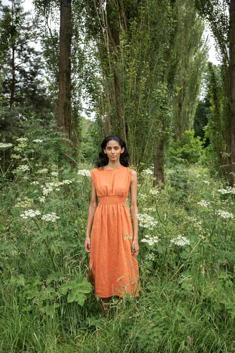 Ottillie-May Linen Dress in Terracotta sold by Beaumont Organic product image thumbnail 2