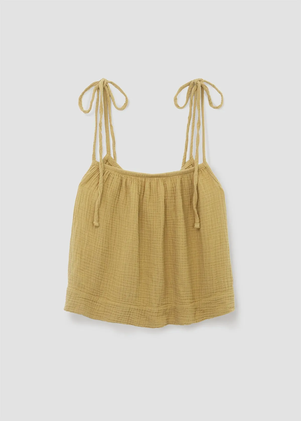 Janis Organic Cotton Top in Straw sold by Beaumont Organic