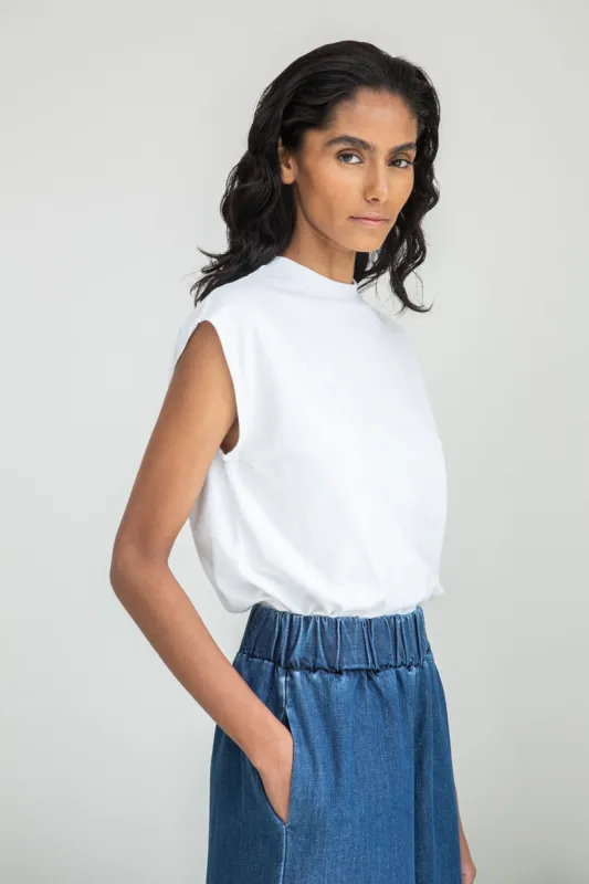 Aukai Organic Cotton Top in White sold by Beaumont Organic