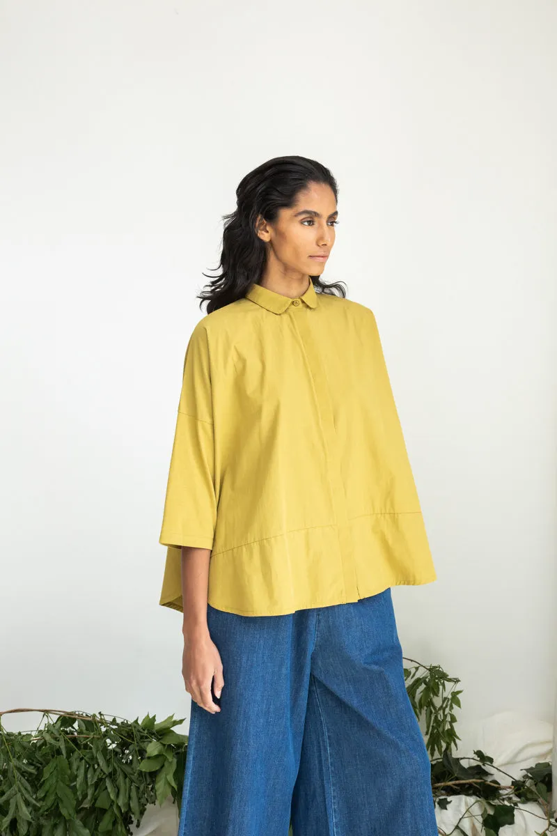 Lissie Organic Cotton Shirt in Bright Olive sold by Beaumont Organic product image thumbnail 3
