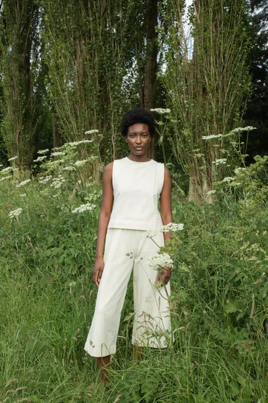 Taya Organic Cotton Felpe Trouser in Undyed sold by Beaumont Organic